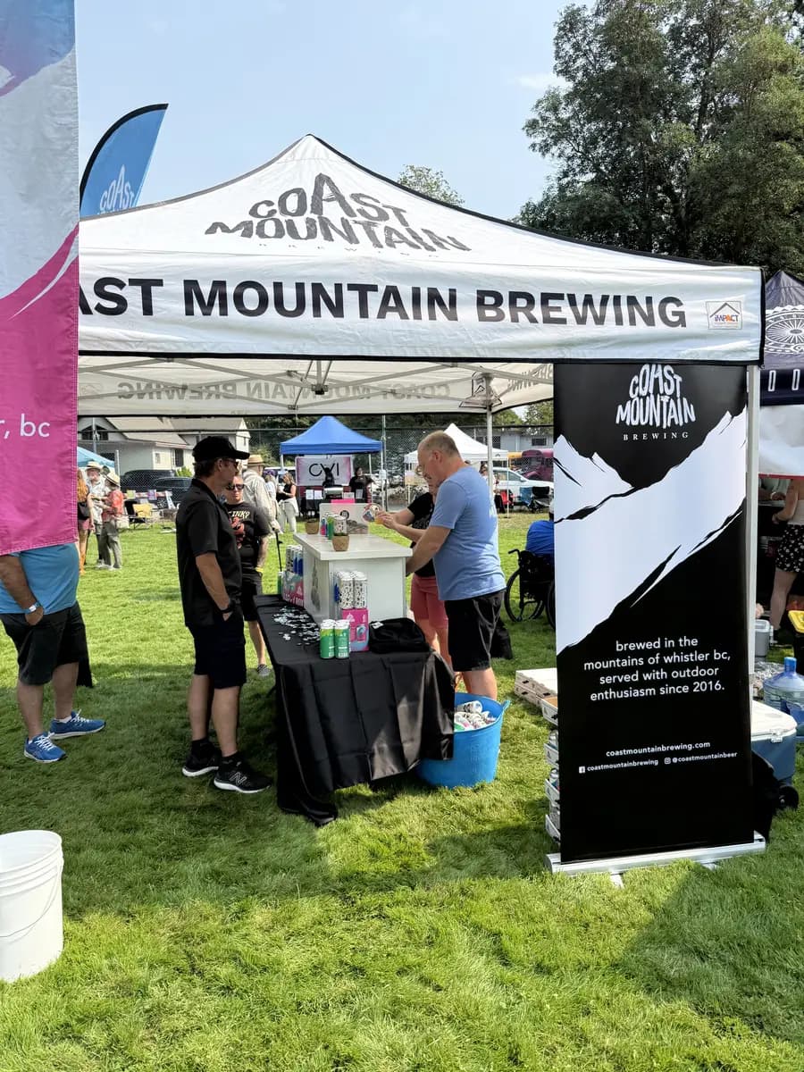 Coast Mountain Brewing tent at the 2026 Cowichan Craft Beer and Food Festival