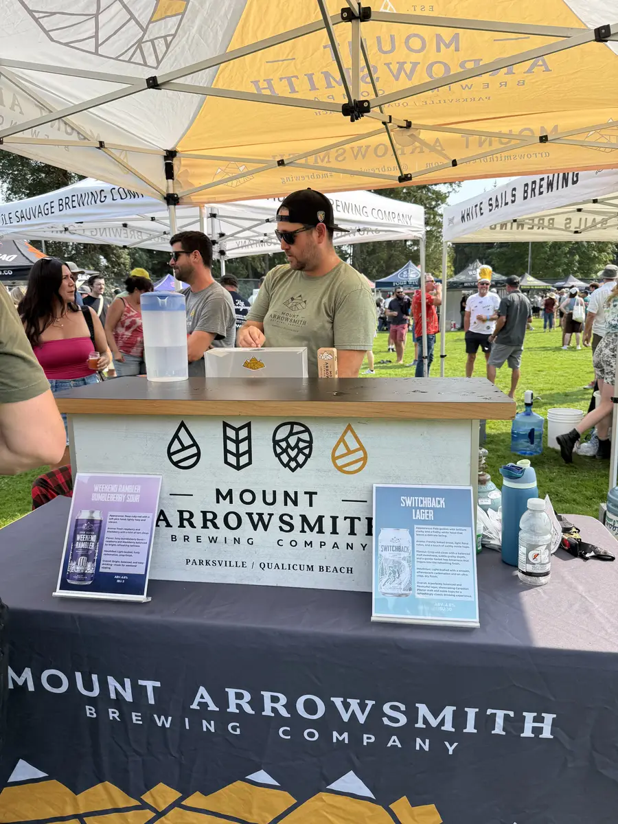 Mount Arrowsmith Brewing pouring at the 2026 Cowichan Craft Beer and Food Festival